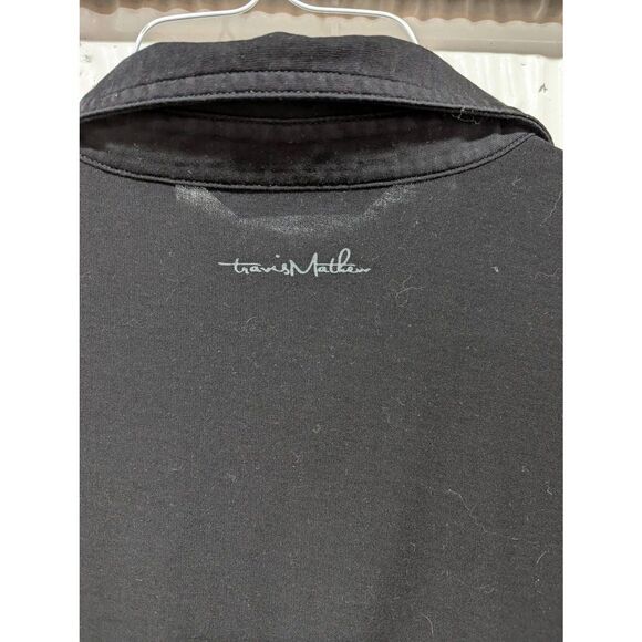 Travis Mathews Men's Black & Gray Pocket Solid Short-Sleeve Golf Polo Shirt Size - Picture 5 of 7